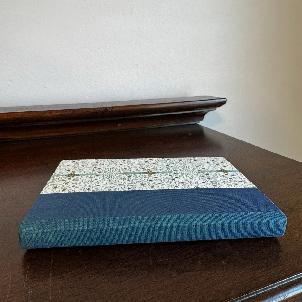 Address Book Tabbed Teal Green Abstract Cover 6.75x5x.50